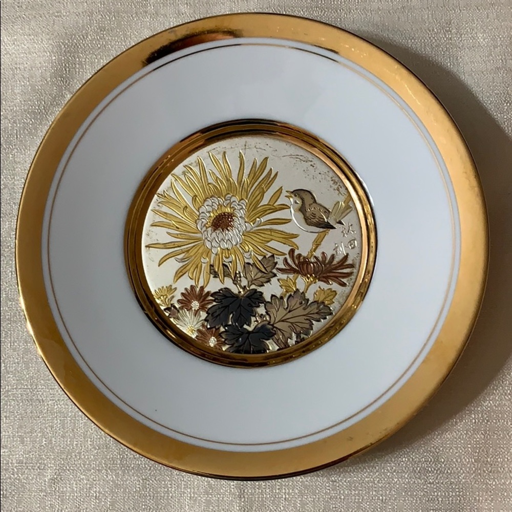 Chokin Collector Plate with 24 kt gold trim